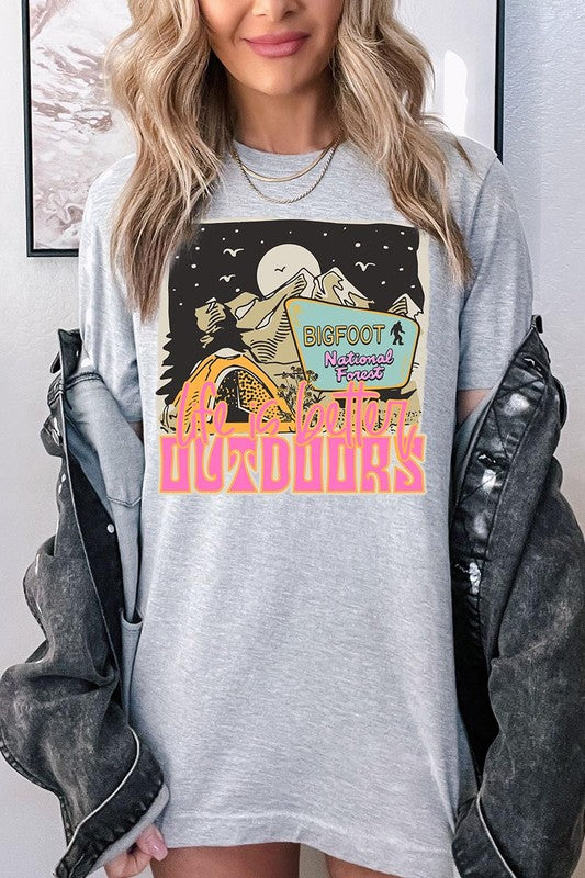 Bigfoot Goes Camping Graphic T Shirt